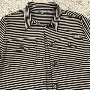 Shannon passero, Halsey Shacket, black and gray stripe, size medium